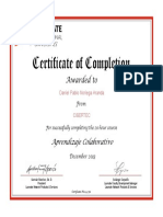 Certificate of Completion: Awarded To
