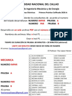 UNI-CALLAO Ing. Mecánica y Energía: Prueba Lab. Maquinas Eléctricas 2020-A