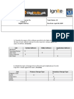 The Type of Each Software and Put X in The Respective Column Against The Name of Software. (5 Marks)