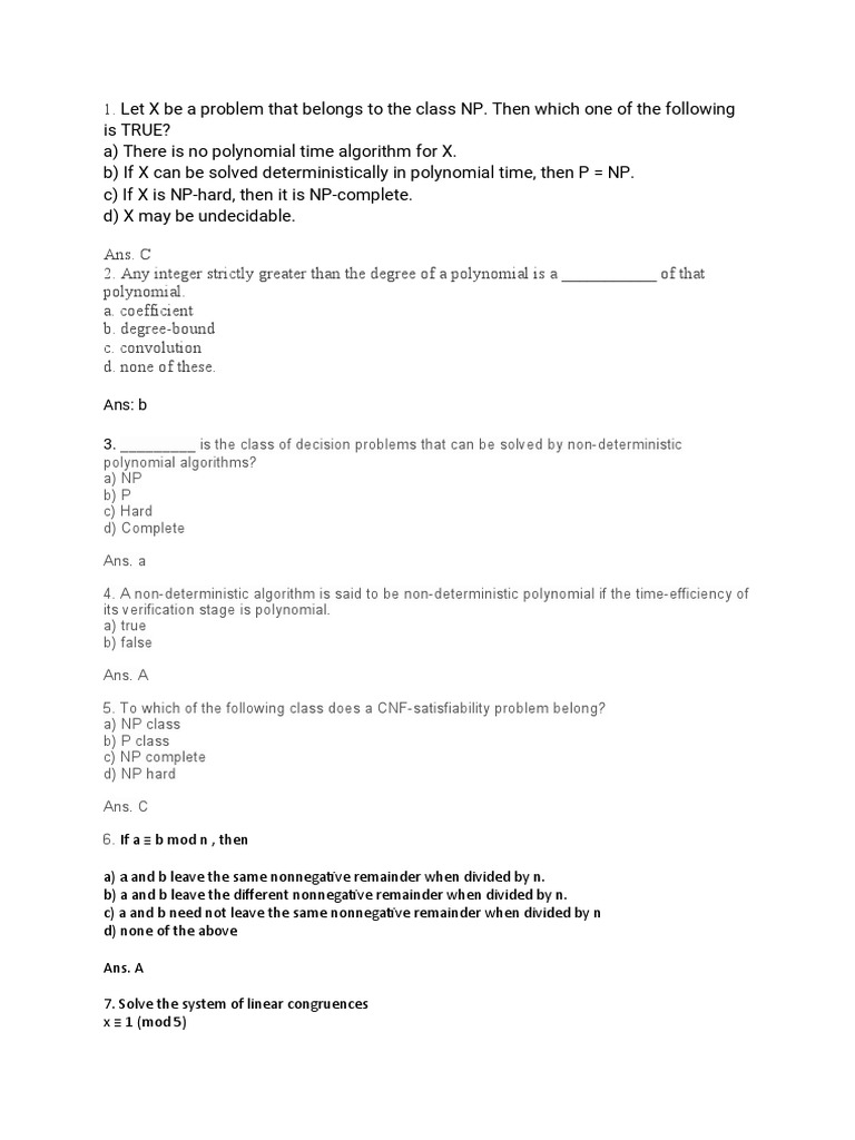 Advanced Algorithms Quiz1 | PDF | Teaching Methods & Materials ...