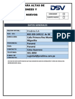 Formato para Altas de Consignees y Clientes Nuevos