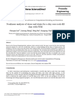 Nonlinear Analysis of Stress and Strain For A Clay Core Rock-Fill Dam With FEM