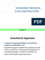 Cem-803: Economic Decision Analysis in Construction