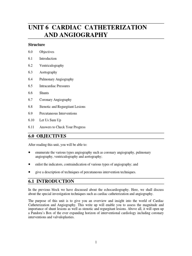 Cardiac Catheterization and Angiography | PDF | Coronary Circulation ...