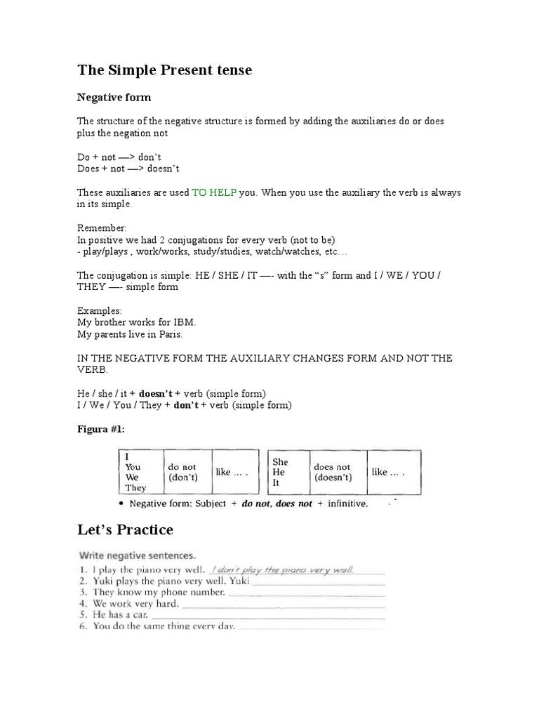 The Simple Present Tense | PDF | Grammatical Conjugation | Language ...