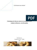 Abordagem do discurso amoroso na Análise do Discurso e Psicanálise