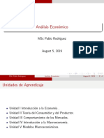 Análisis Económico MSc Pablo Rodríguez 5 de Agosto 2019