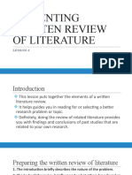 Presenting Written Review of Literature-1
