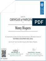 Sustainable Development Goals Certificate PDF