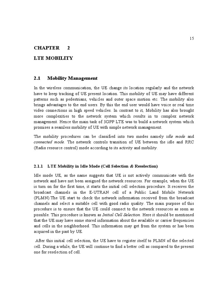 LTE Mobility Management Overview | PDF | Networks | Telecommunications ...