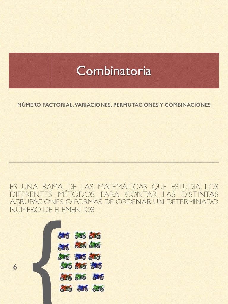 Combinatoria: Permutaciones y Variaciones | PDF | Combinatoria ...