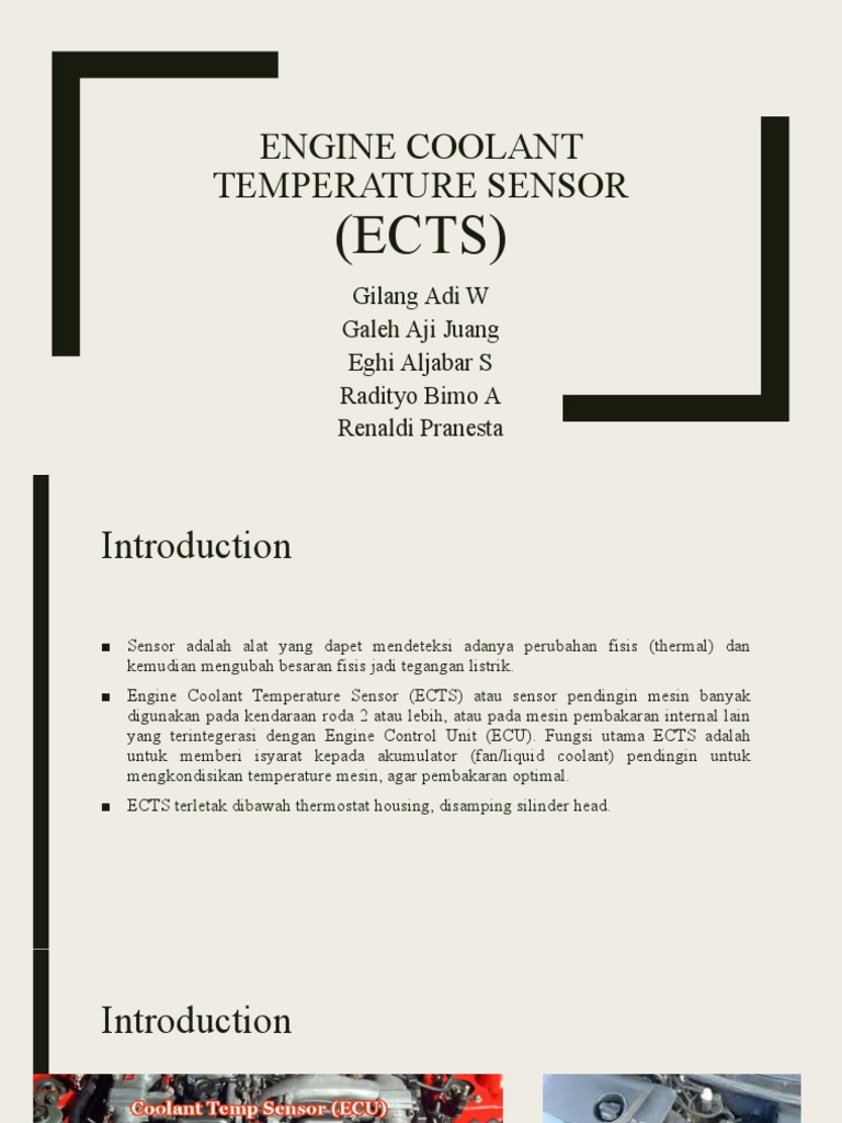 Engine Coolant Temperature Sensor | PDF