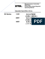 E2 Adjustable Speed Driver Microprocessor Controlled IGBT Drive Inverter Motor Speed Regulator Operating Manual