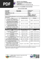 Department of Education: Division Pool of Learning Facilitators Application Form