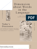 Dimension about Words in the Language lit506