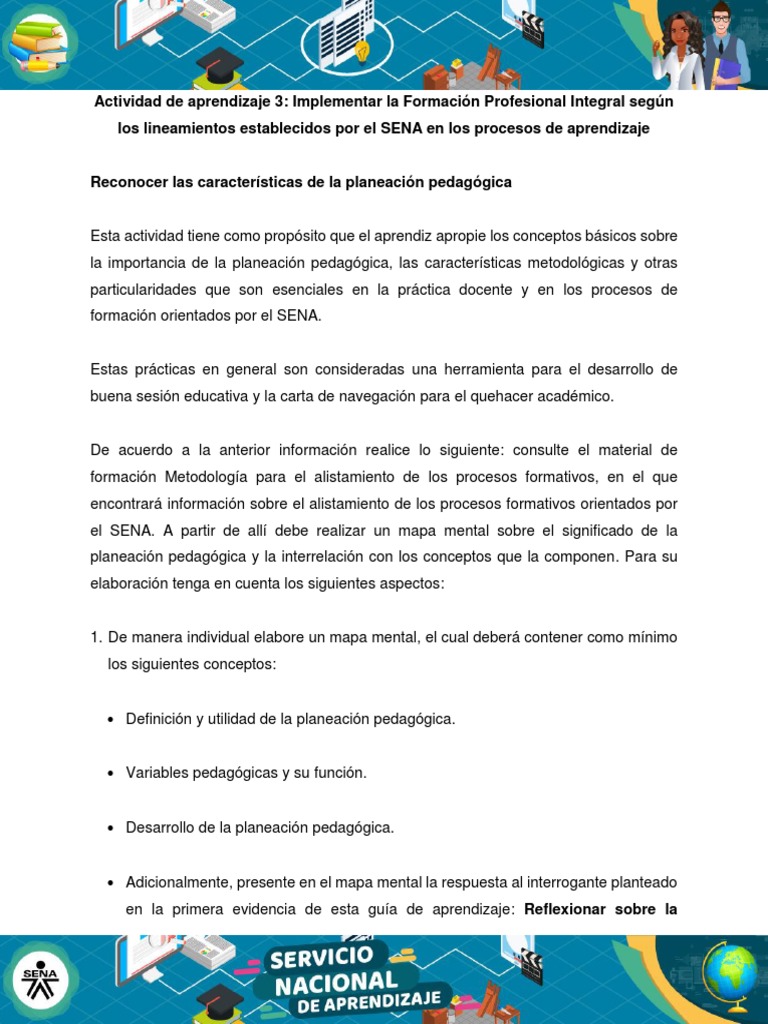 Planeación Pedagógica en SENA | PDF | Pedagogía | Plan de estudios