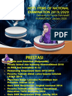 Hots Items of National EXAMINATION 2019/2020: Delivered by Farida Fahmalatif PURWODADI, January 2020