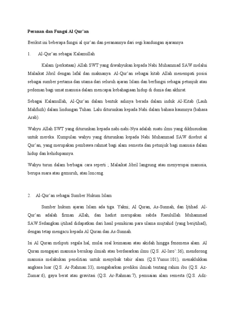 Peranan Dan Fungsi Al Qur Pdf