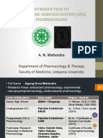 Introduction to the Autonomic Nervous System (ANS) Pharmacology