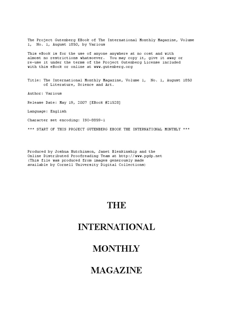 THE International Monthly Magazine | PDF