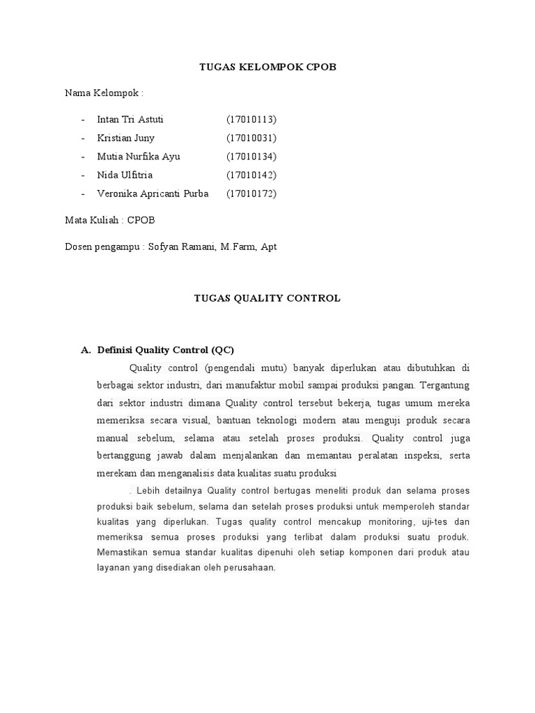Tugas Quality Control Fix PDF
