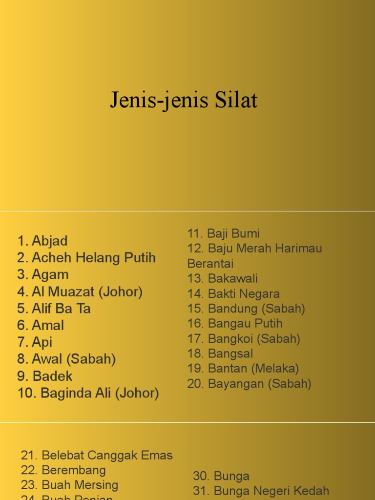 Jenis Silat Pdf