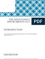 The Negotiable Instruments Act