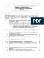 Power Plant Engineering - ME 4711 - ME - 7th - R2 - Mid+final - MNU PDF