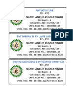 Physics Ii Lab: Name: Ankur Kumar Singh