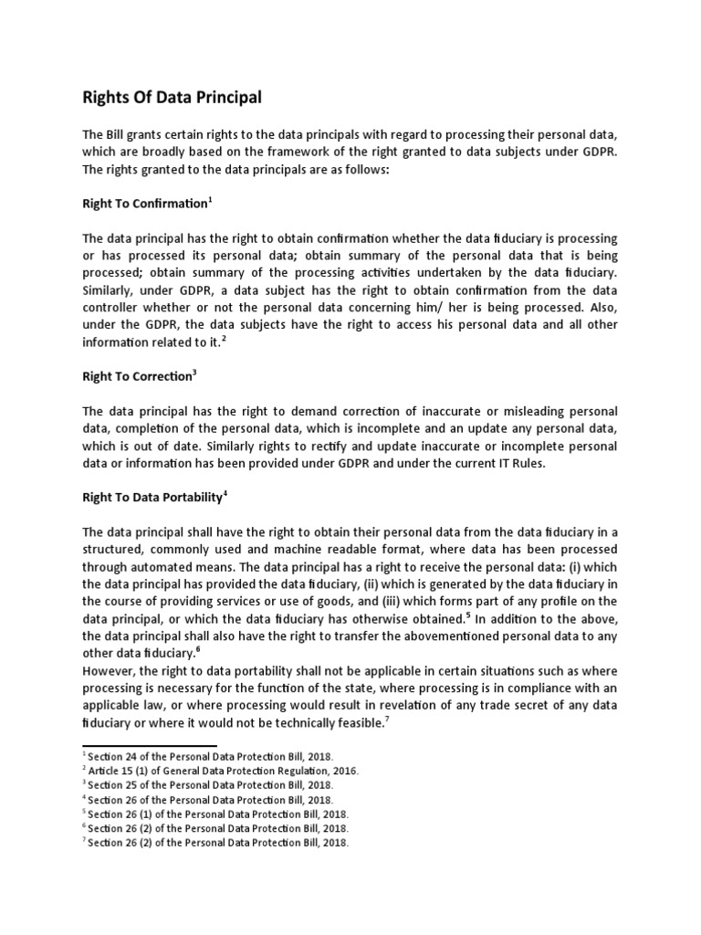 Rights of Data Principal | PDF | Public Sphere | Government