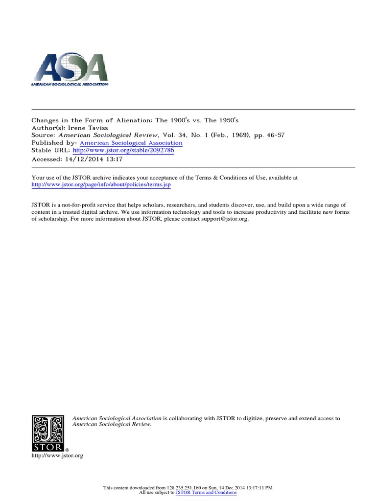 Changes in The Form of Alienation | PDF | Social Alienation | Self
