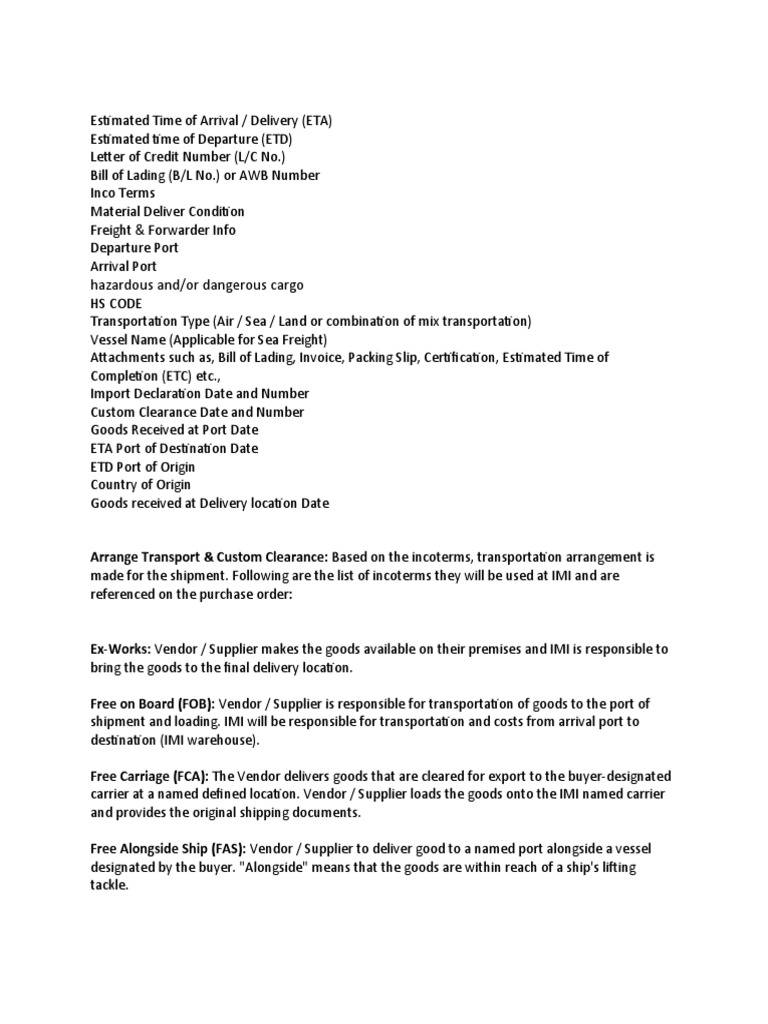 ASN & Shipment Fields | PDF | International Trade | Trade