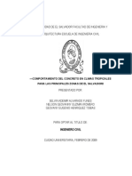 Comportamiento Del Concreto en Climas Tropicales para Las Principales Zonas de El Salvador Tesis