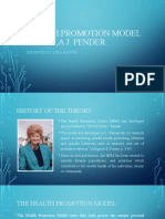 Health Promotion Model By: Nola J. Pender: Presented By: Mila Maruya