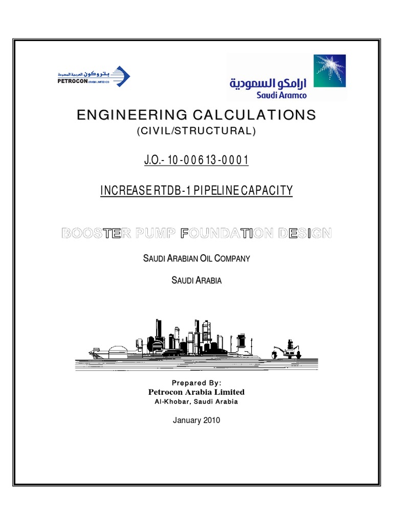 Booster Pump Foundation Design PDF PDF Verification And Validation