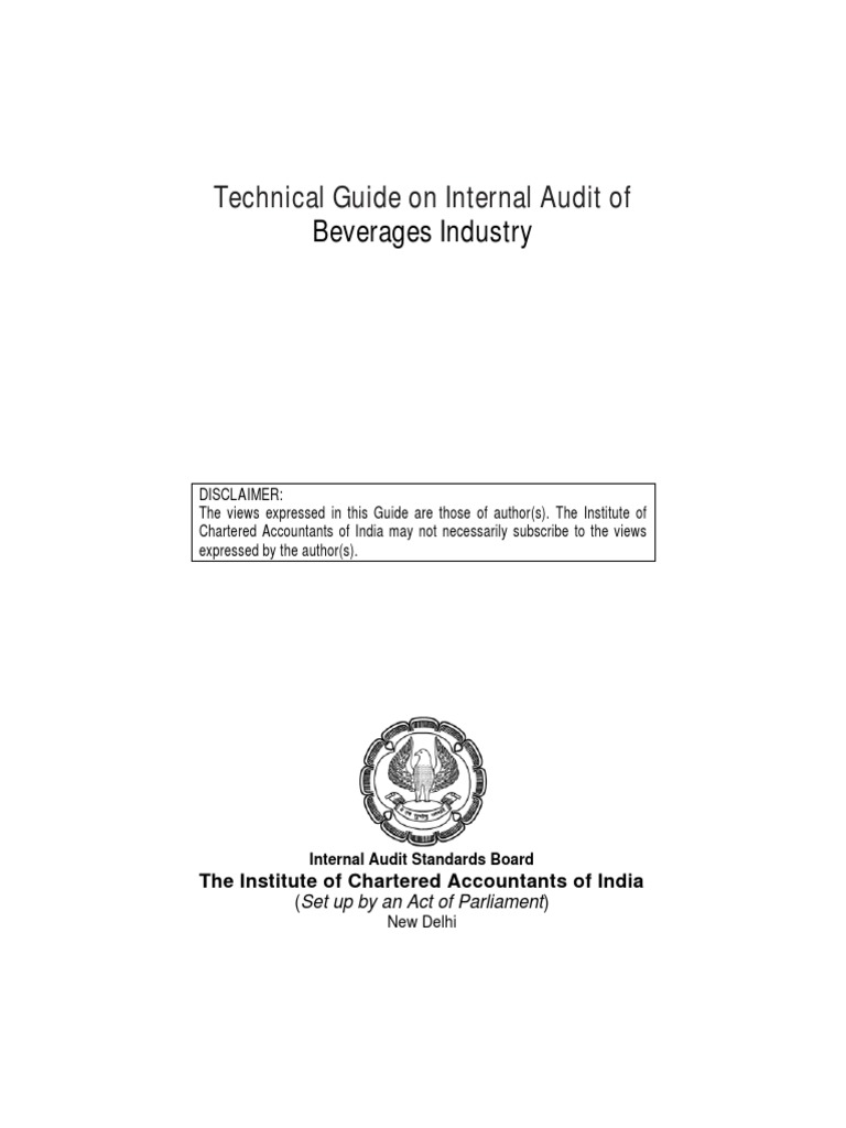 ICAI Technical Guide On Internal Audit of Beverages Industry PDF | PDF ...