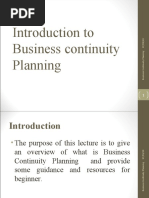 Introduction To Business Continuity Planning