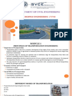 Department of Civil Engineering: Highway Engineeering - 17Cv63