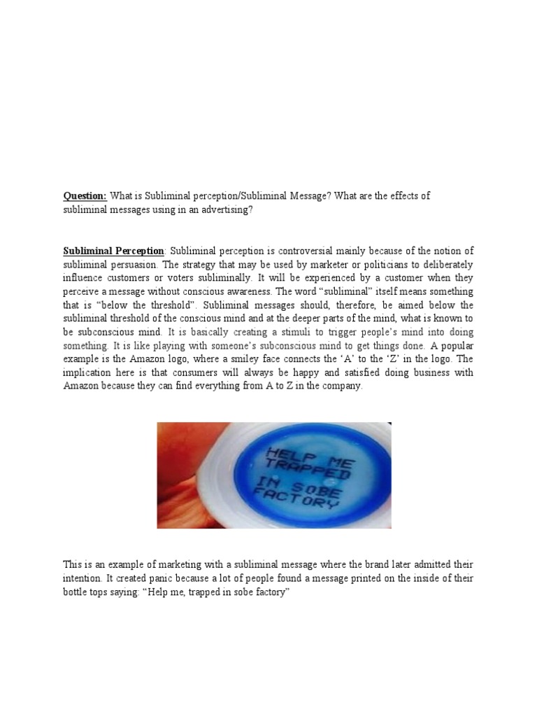 Effects of Subliminal Messages in Advertising: Exploring the Impact of ...