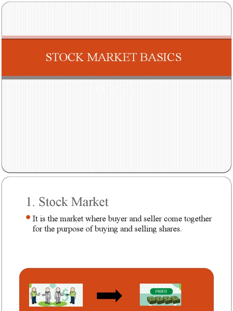 Stock Market Basics PDF Stocks Stock Market