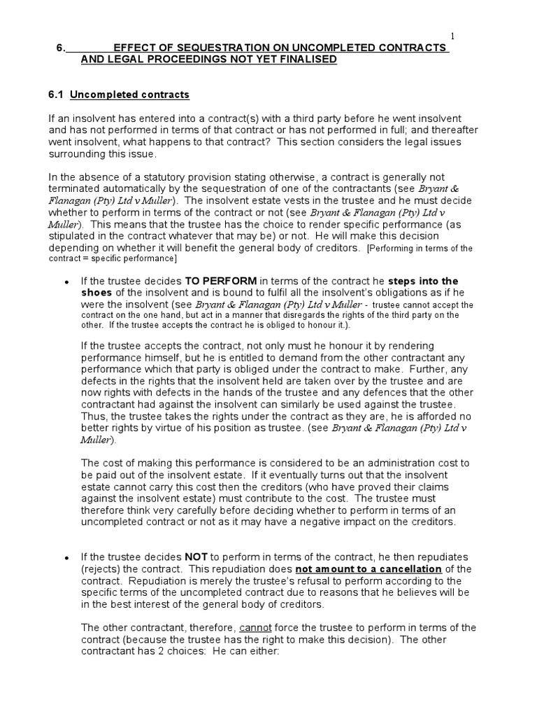 Uncompleted Contracts - Unfinalised Legal Proceedings | PDF | Lease ...