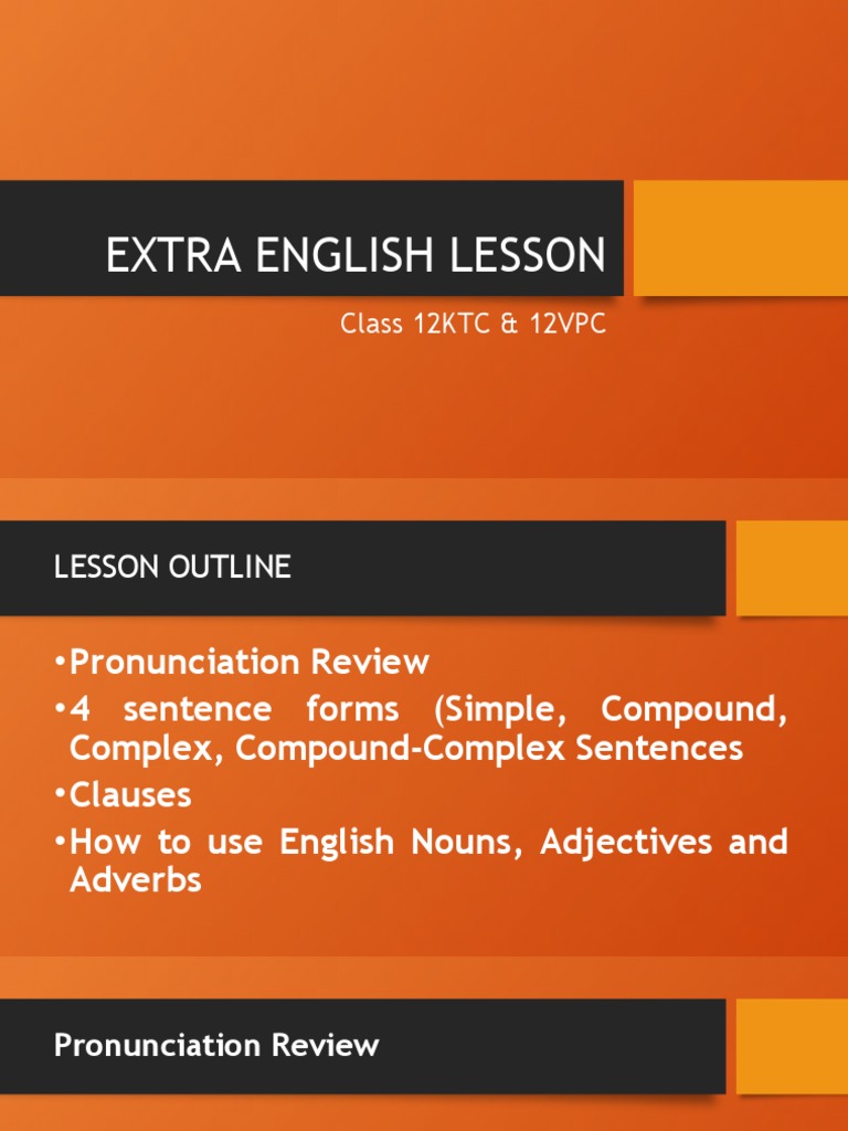 Extra English Lesson | PDF | Sentence (Linguistics) | Predicate (Grammar)
