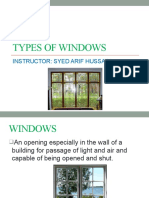 Types of Windows: Instructor: Syed Arif Hussain