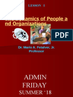 LESSON 1. The Dynamics of People and Organizations