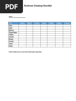 Daily Toilet Clean Checklist Simple | PDF