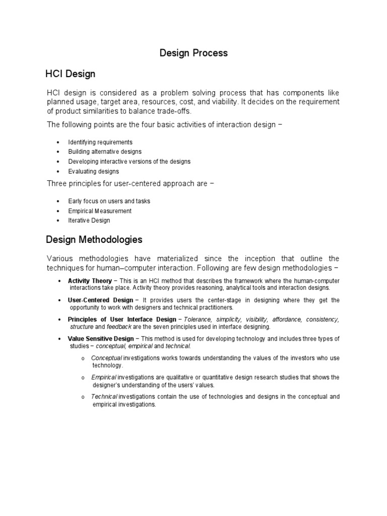 Design Process HCI Design: Structure and Feedback Are The Seven ...