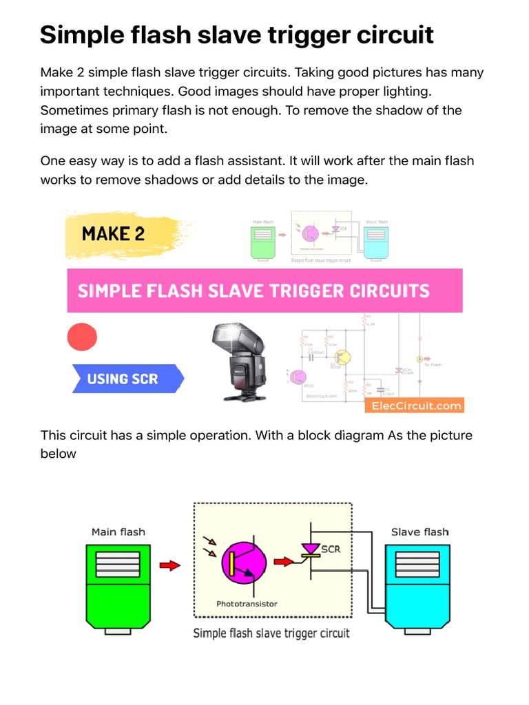 Simple Slave Flash Trigger Circuit PDF Electronic Circuits Flash (Photography)