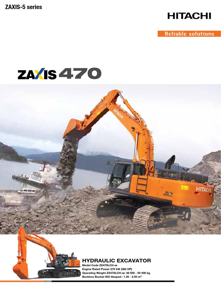 Hitachi ZX470LCH-5 Excavator Specs | PDF | Engines | Vehicle
