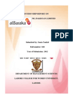 Intern Ship Report On Al Baraka Bank (Pakistan) Limited