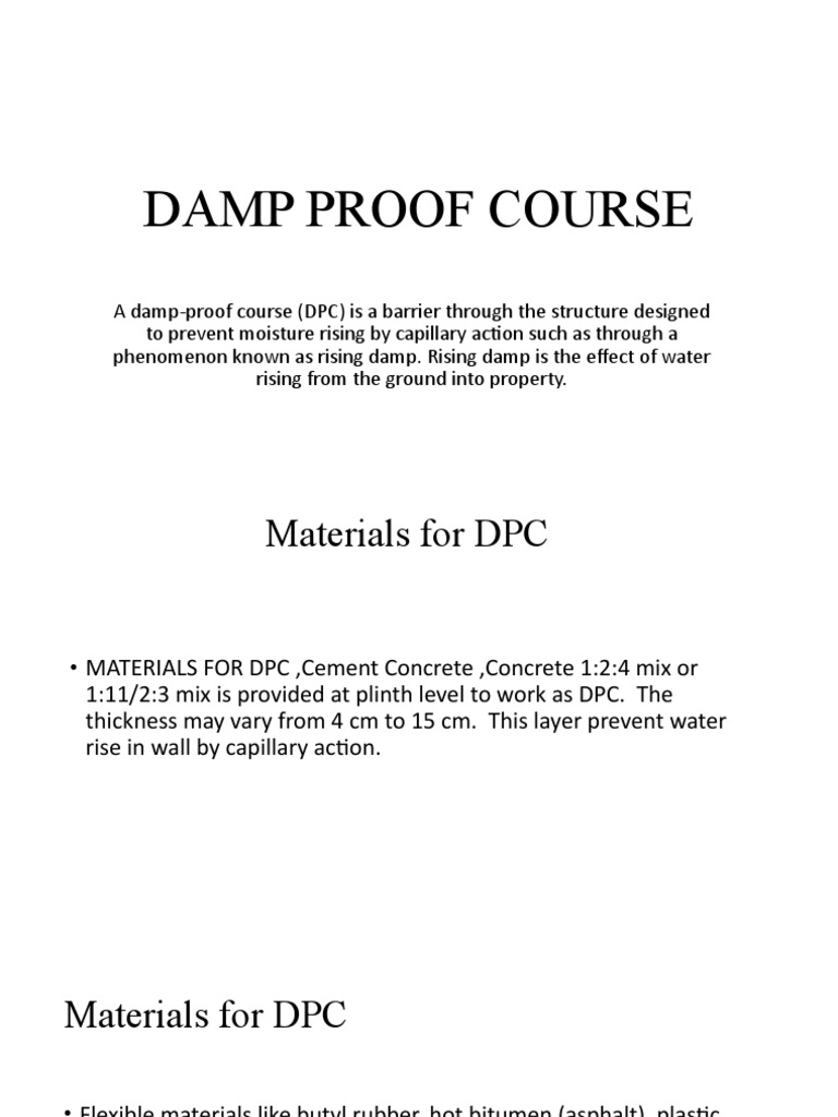 Damp Proof Course PDF